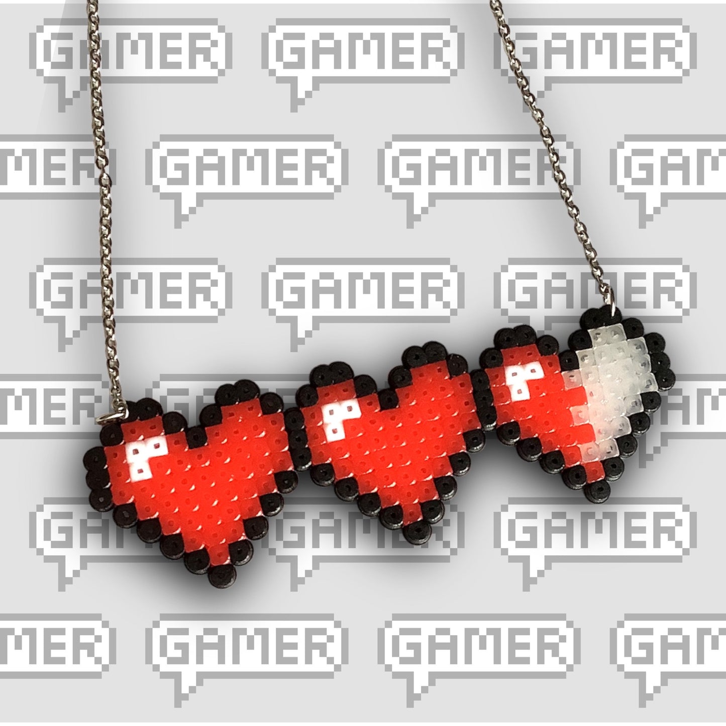 PIXEL GAMER HEART HEALTH NECKLACE