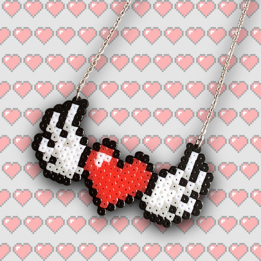 PIXEL WINGED HEART NECKLACE